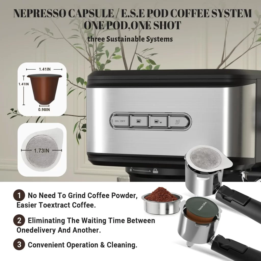 2 in 1 capsule coffee maker
