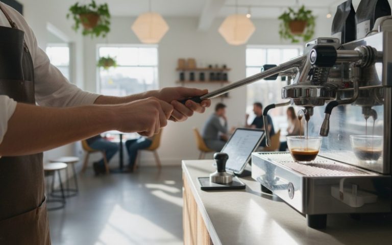 a-barista-pulling-a-shot-on-a-manual-lever-espress