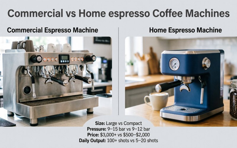 Commercial Coffee Machine vs home espresso machine